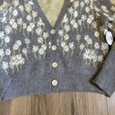 ASTR NEW  The Label Size Large Marissa Cardigan Sweater Gray Floral Photo 6