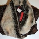 NWT $249 5/48 Draped Faux Fur Vest Brown Medium Photo 3