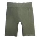 Bozzolo Olive Green Seamless Ribbed Biker Shorts Photo 1