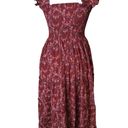 Hill House Ellie Nap Dress Size Small  Garnet Charm Scallop Crinkle Chiffon Photo 2