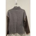 THML Leopard Sleeved Zip Front Grey Sweatshirt Photo 4