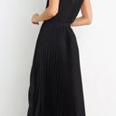 Petal and Pup  Dominique Black Satin Pleated Maxi Dress 4 Photo 3