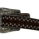 Blazin Roxx  Belt Brown Western Rodeo Bling Rhinestone Big Buckle Womens Large Photo 4