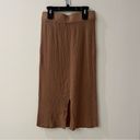 Tahari  Midi Pencil Skirt Petite Brown Back Slit Ribbed Knitted Stretch Elastic Photo 1