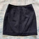 Hugo Buscati  Black Black White Pinstripe Wool Pencil Mini Skirt Size 4 Photo 0