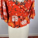 Free People  Mirabella Floral Wrap Front Blouse Photo 5
