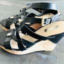 Guess Wedge Cork Black Heels Open Toe Size 9 Photo 2