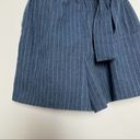 AQUA  Paperbag Pin Striped Tie Waist Shorts Navy Size Small Photo 2