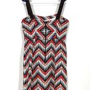 Milly  of New York V-Neck Chevron Geo Silk Sheath Midi Dress Size 8 Faux Wrap Photo 6