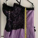 Frederick's of Hollywood Frederick’s of Hollywood Purple & Black Satin Lace Corset top Large Photo 4