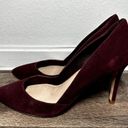 Loeffler Randall  Tamsin Pointed Toe Pumps Mid Heel Stiletto Suede Bordeaux 8.5 Photo 3