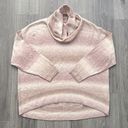 American Eagle NWOT  Super Soft Knit Striped Cowl Neck Sweater Pastel Pink Large Photo 0