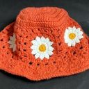 Daisy Handmade Orange  Flower Crochet Bucket Hat Photo 0