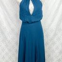 Yumi Kim  Keyhole Halter Starlet Teal High Slit Maxi Cocktail Gown NWT Photo 6