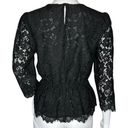 EXPRESS  Shirt Women Small Black Sheer Lace Peplum Blouse Party Cocktail Festival Photo 3