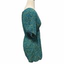 Xhilaration  V-Neck Cheetah Leopard Animal Print Swim Cover Up Blue Green Large Photo 2