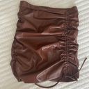 Princess Polly Faux Leather Mini Skirt Brown Size 4 Photo 3