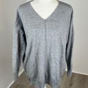 FAVLUX  Grey V-Neck Pullover Sweater Size Large Photo 0