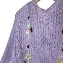 River Island  Oversized Floral Open Cardigan Lavender Balloon Sleeve, size Small Photo 3