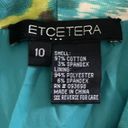 Etcetera  Womens Size 10 Blue Green Brown Boho Print Sheath Cocktail Career Dress Photo 3