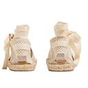 J.Crew  D'Orsay lace-up espadrilles Beige Gold 
Item AX839 Size 6.5 NWT Photo 1