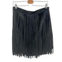 n:philanthropy  Vegan Leather Clover Mini Fringe Skirt Black Size Large Photo 6