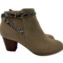 Vionic  Upton Ankle Boots Tan Suede Snakeskin Comfort Block Heel Bootie 8.5 Photo 1