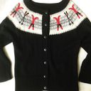 Coldwater Creek  Fair Isle Ski Theme Cardigan Sweater Medium Photo 0