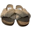 Treasure & Bond  Davina Cream Faux Sherpa Open Toe Slip On Sandals Size 6 Photo 1