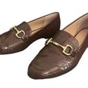 Alfani  Step N Flex Brown Crocodile Slip On Gayyle Horsebit Loafers Size 7 Photo 1