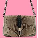 Rag and Bone  Enfield Snake Flap Crossbody Bag Mini Leather Gray Black Python Photo 1