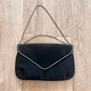 La Regale Vintage 1950s  Dianmond Shape Rihnstones Black Satin Evening Bag Clutch Photo 0