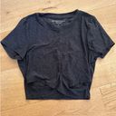 Beyond Yoga  - Under Over Cropped Tee in Dark Gray Photo 0