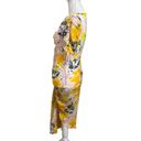 Alice McCALL  Soiree Dress Yellow Saffron Floral Ruched Midi Asymmetrical Size XS Photo 4