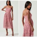 ASTR NWT  The Label Small Lace A-Line Midi Dress Pink mauve V-Neck Sleeveless Photo 1