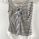 Lovers + Friends  Allie Tank Top Striped Lace Up Bodysuit Navy Blue White Small Photo 8