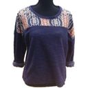 The Moon Olivia Women's 3/4 sleeve blue shirt blouse top new‎ Medium Photo 0