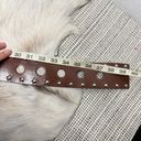 Edge MK brown wide statement leather belt with large holes and studded  medium Photo 4