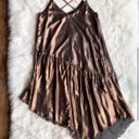 Xhilaration Women's Plus Size Metallic Lined Asymmetrical Spaghetti Strap Dress Photo 3