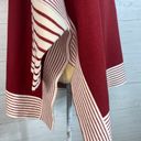 Pink Lily Womens Sweater Size Small burgundy Striped Mock Neck Poncho Pullover Photo 9