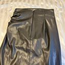 ZARA Faux Leather Pencil Skirt Draped Slit Midi Photo 6