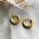 Free People 18K Petite Itty Bitty Huggie Hoop Earrings With Celestial Gift Bag Photo 5