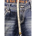 Rock Revival  Becky Easy Capri Jeans Womens Size 30 Distressed Stitch Bling 34X28 Photo 5