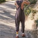 Free People NWT  Hot Shot Twisted Onesie in Charcoal Brown Photo 2