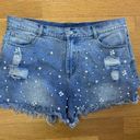 P Cill String of Pearls Coastal Cowgirl Western Granola Preppy Jean Shorts Size XL Photo 0