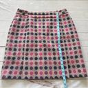 The Moon Boden British Tweed by Pink Navy Polka Dot 100% Wool Pencil Skirt US 10L Photo 8