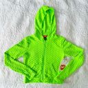 Hot Kiss NWT  Neon Green Hoodie Jacket Thumb Sleeves Juniors Medium Photo 0