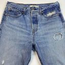 Levi's  Premium Wedgie Straight High Rise Distressed Jeans Size 28"x28" Button Photo 4