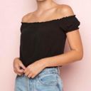 Brandy Melville Black Ruffle Off the Shoulder Top Photo 0