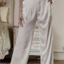 12th Tribe White Satin High Waisted Trousers Photo 0